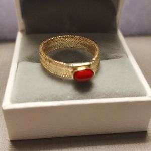 14k Mesh Coral Ring